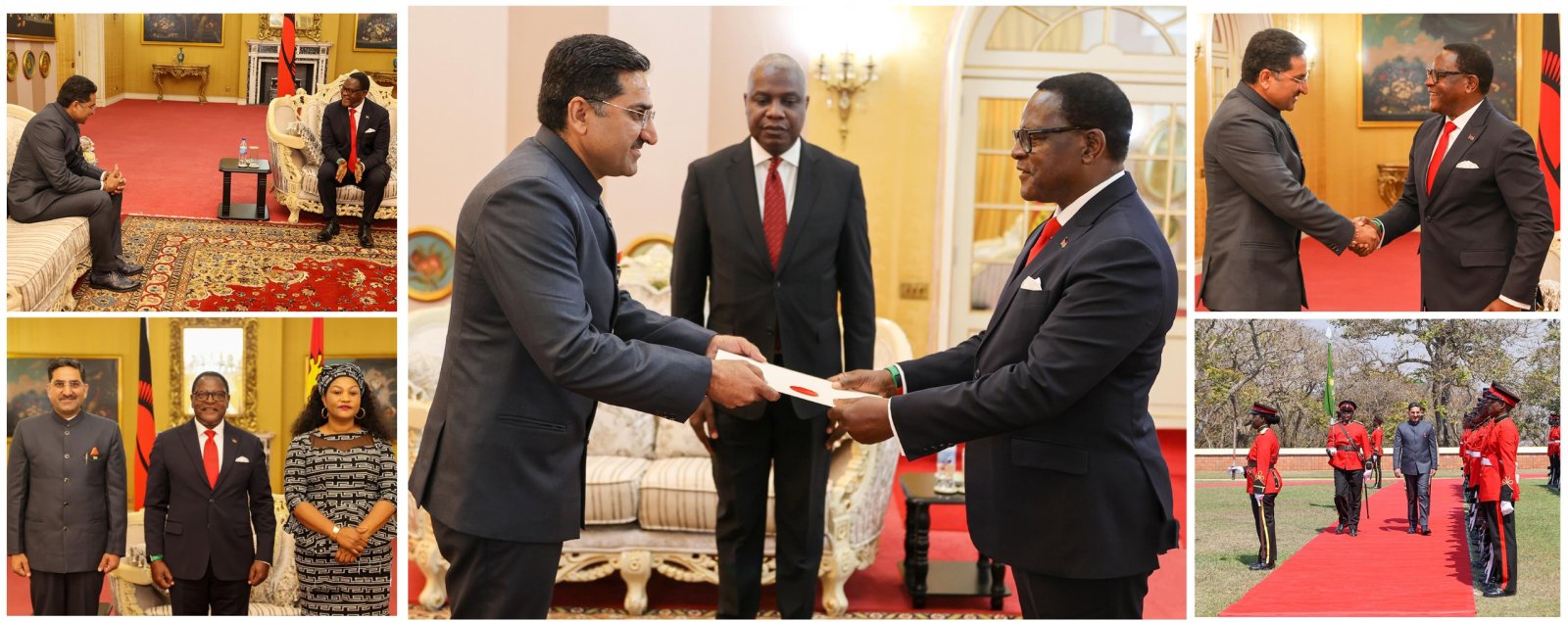 Presentation of letter of Credence by H.E. Mr. Amararam Gujar to the President of the Republic of Malawi